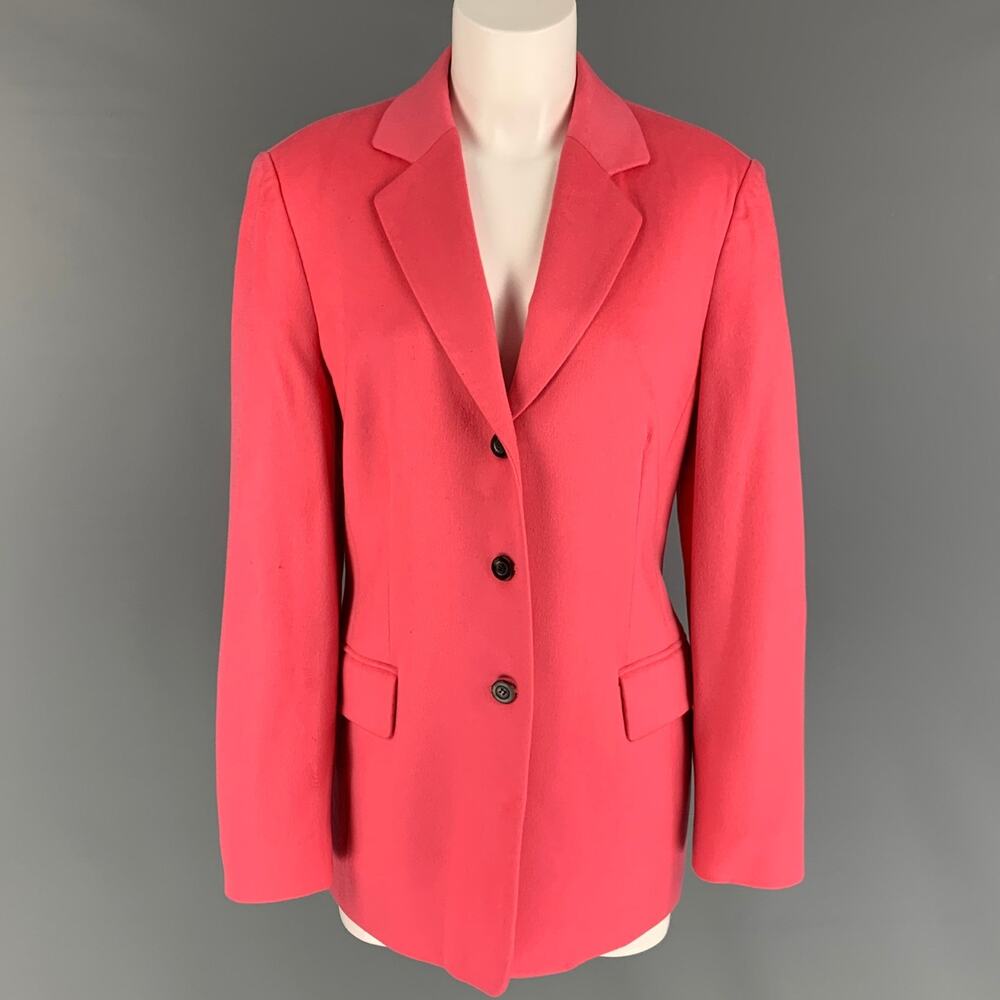 FERAUD Size 12 Pink Cashmere Notch Lapel Jacket Blazer
